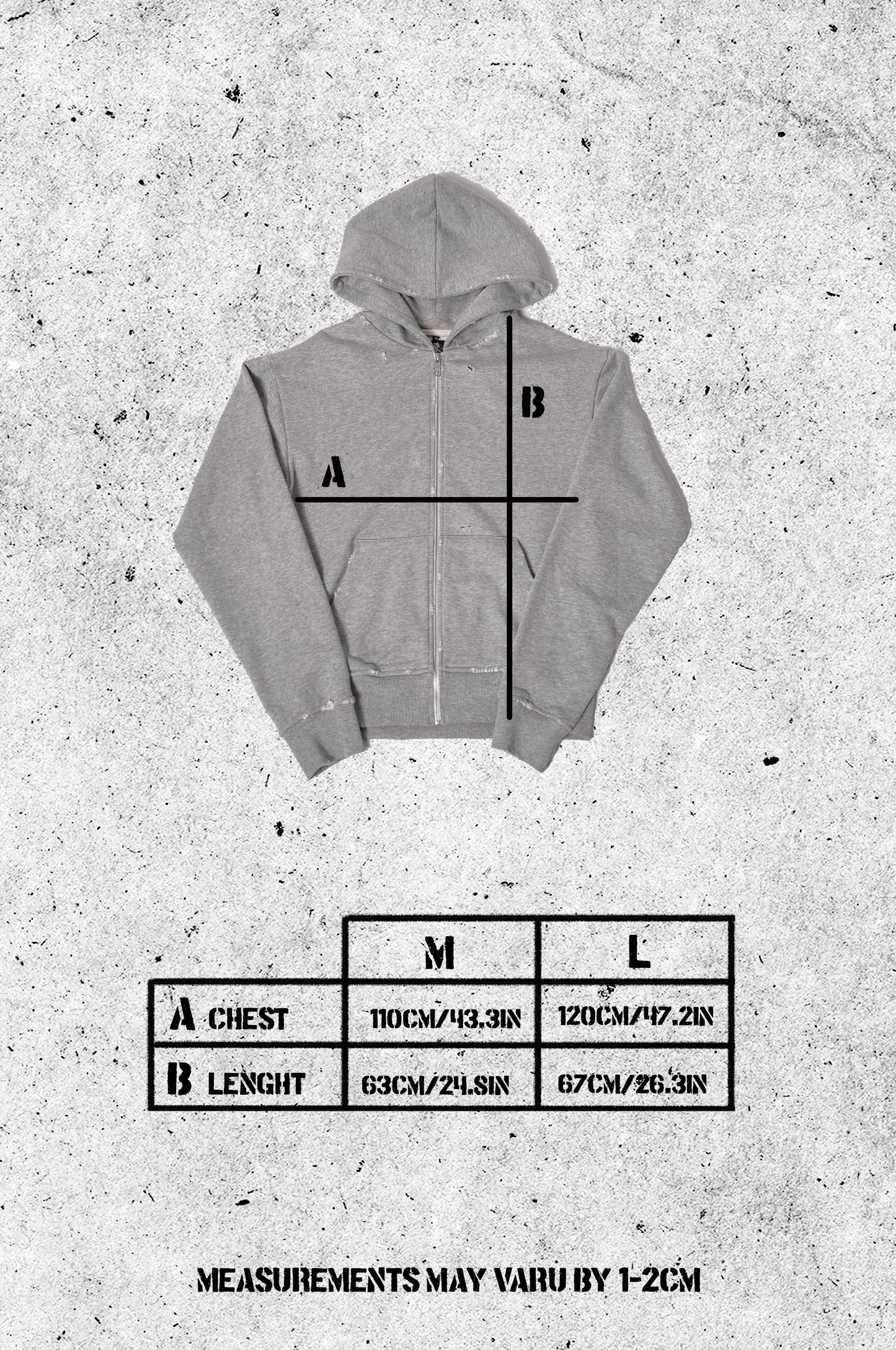 «WHITE NOISE» ZIP HOODIE