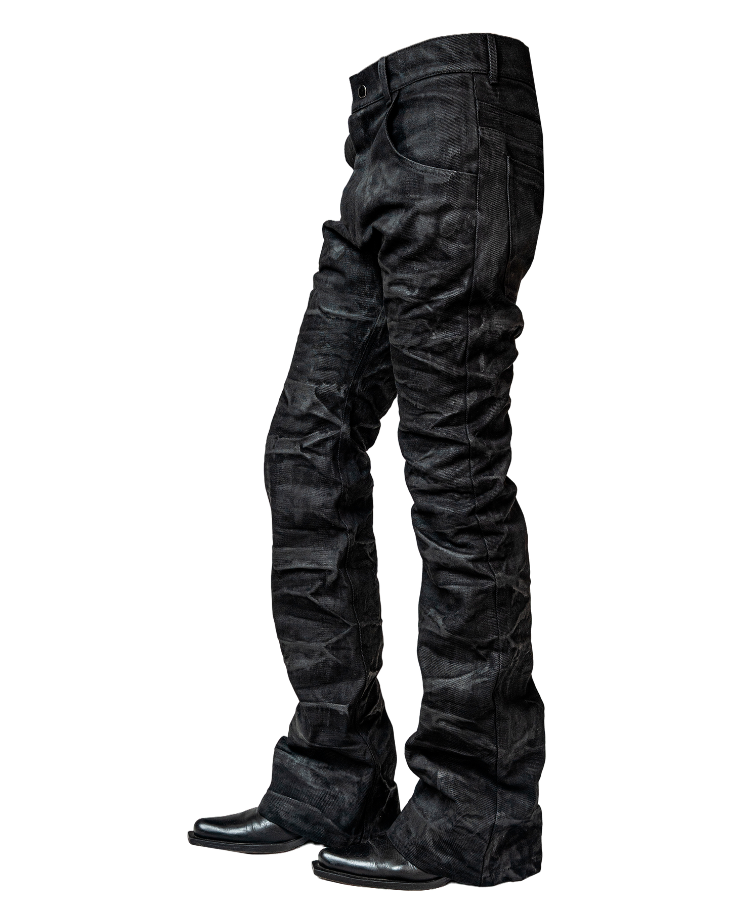 OBSIDIAN WAXED JEANS