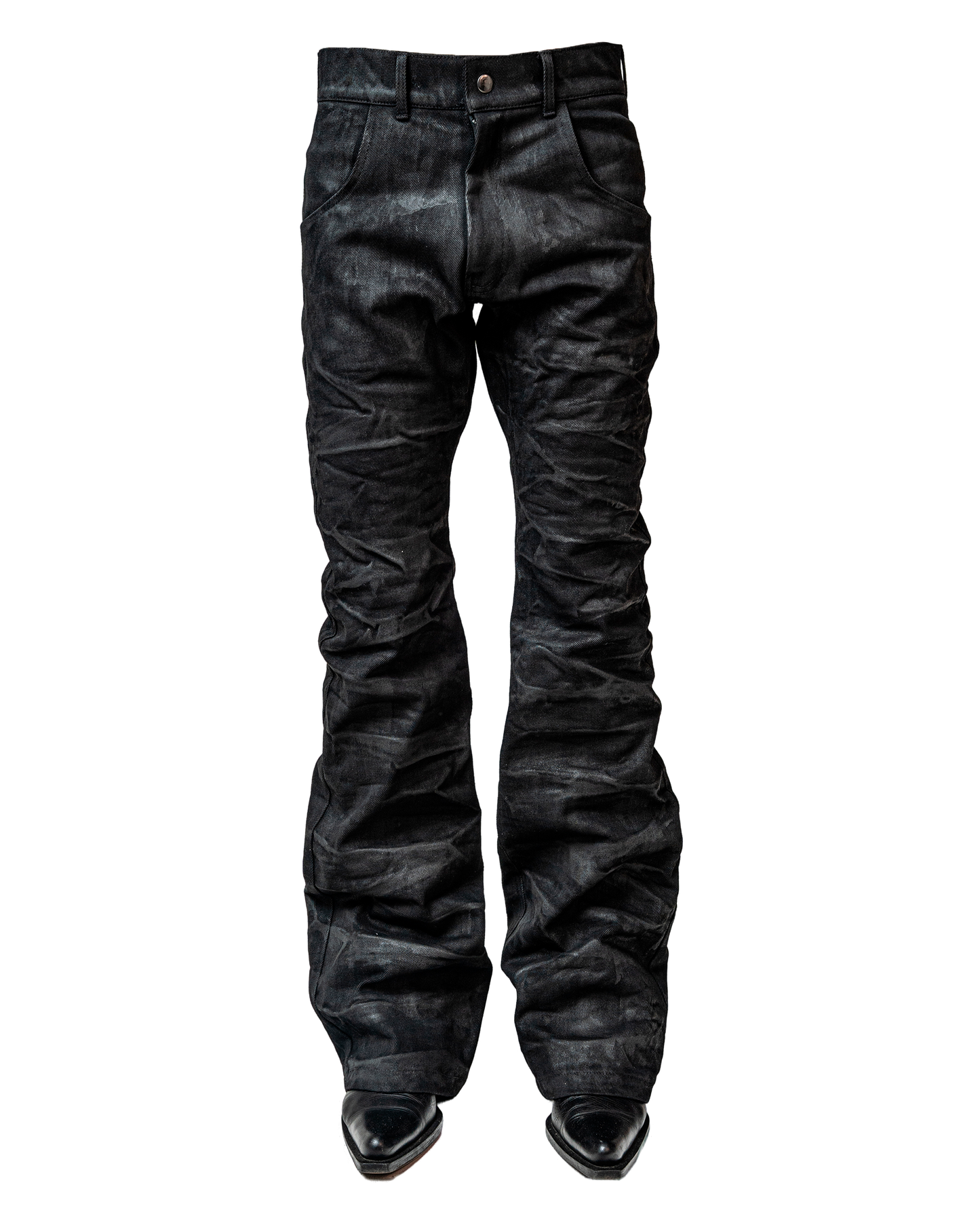 OBSIDIAN WAXED JEANS