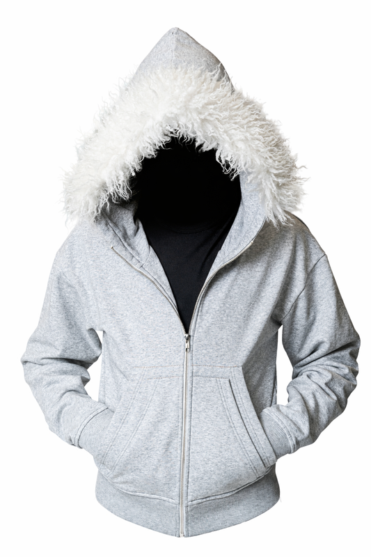 GRAY MAD FUR HOODIE V2